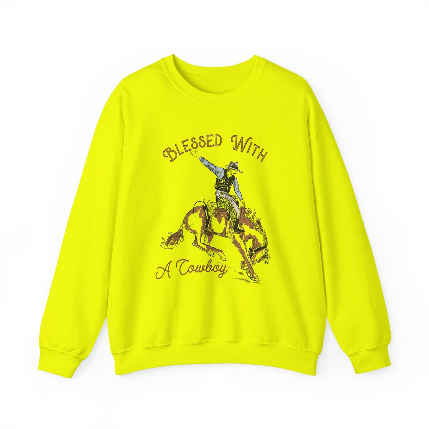 Blessed with a Cowboy Sweatshirt – Retro Christian Western Rodeo Pullover