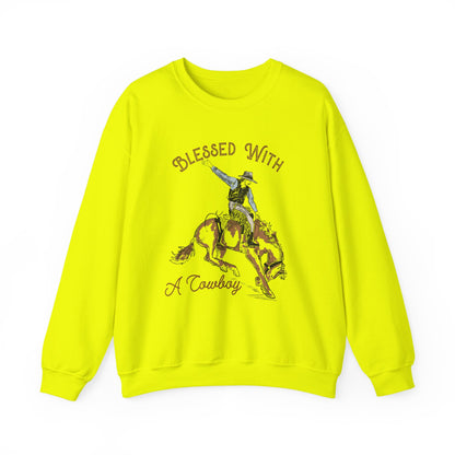 Blessed with a Cowboy Sweatshirt – Retro Christian Western Rodeo Pullover