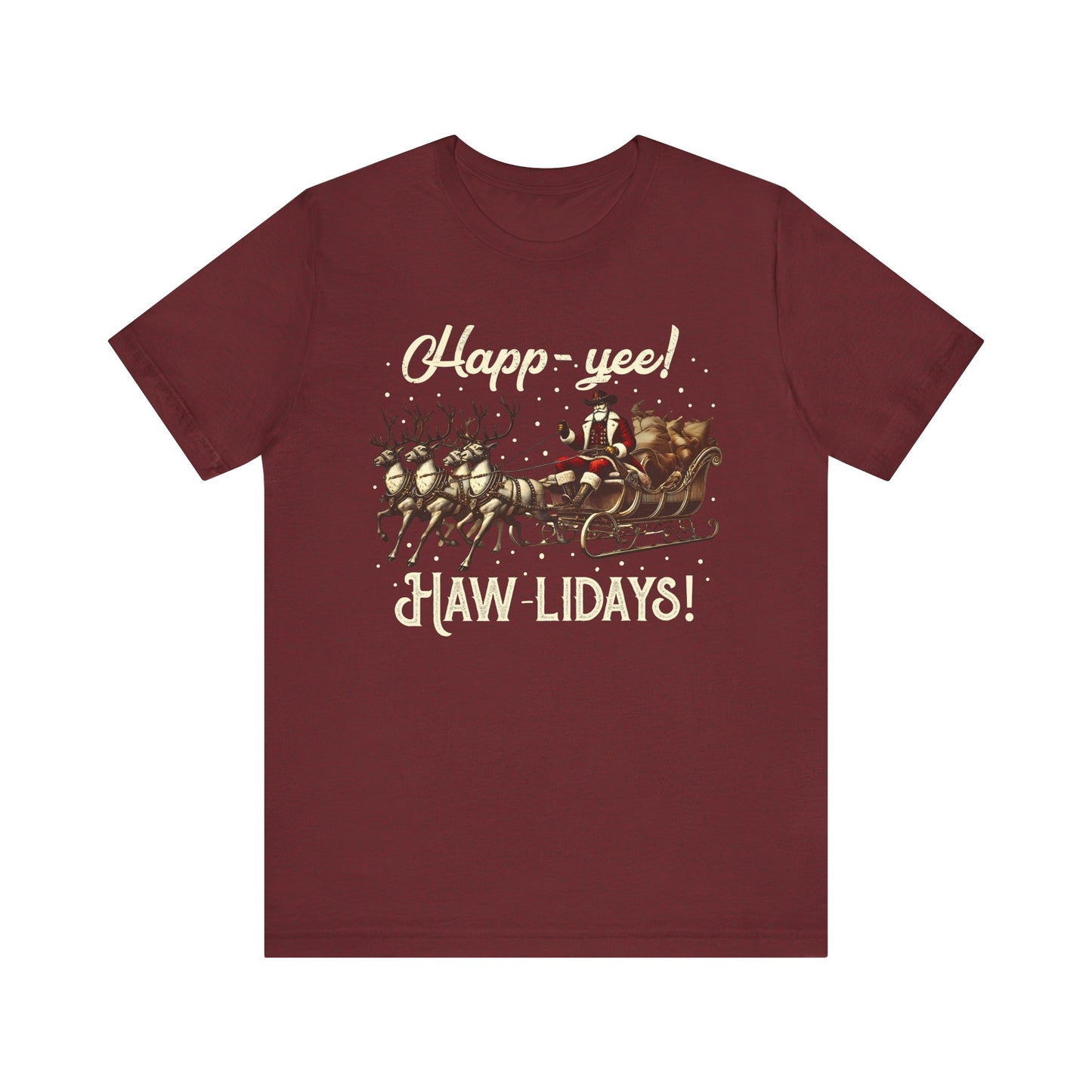 Happy Yeehaw Holidays Shirt – Western Santa Howdy Funny Country Christmas Tee