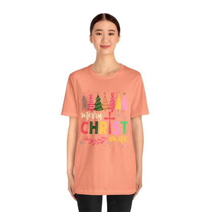 Retro Rustic Merry Christmas Shirt – Christian Cross Faith Holiday Tee
