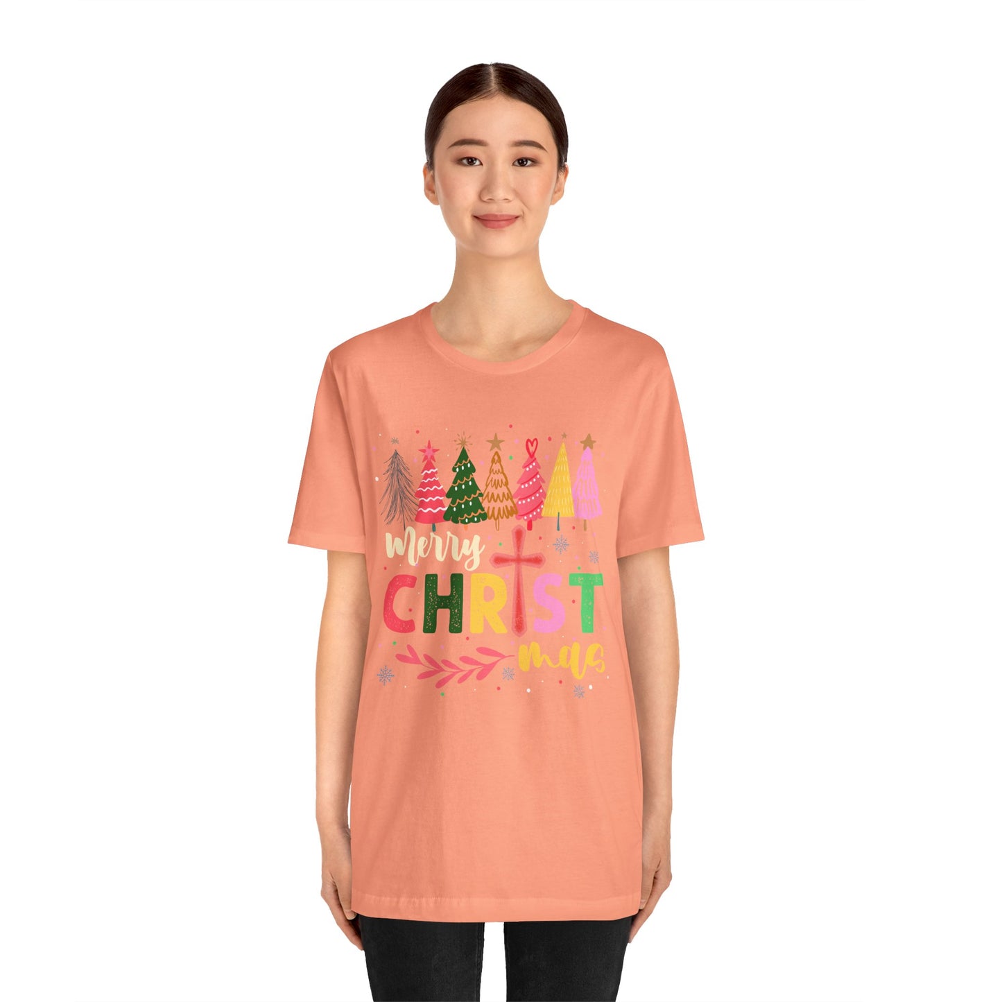 Retro Rustic Merry Christmas Shirt – Christian Cross Jesus Faith Holiday Tee