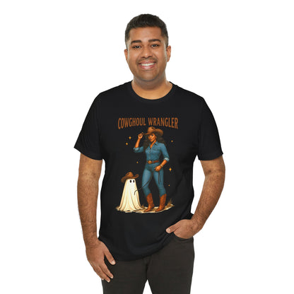 Cowghoul Wrangler Shirt Western Cowgirl Cowboy Ghost Halloween Tee, Spooky Rodeo Fall Outfit