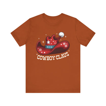 Cowboy Claus Christmas Shirt – Western Santa Hat Funny Cowboy Holiday Tee
