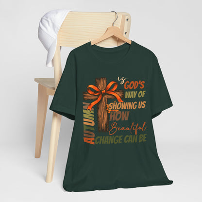 Autumn Is God’s Way Shirt – Coquette Bow Christian Cross Fall Thanksgiving Tee