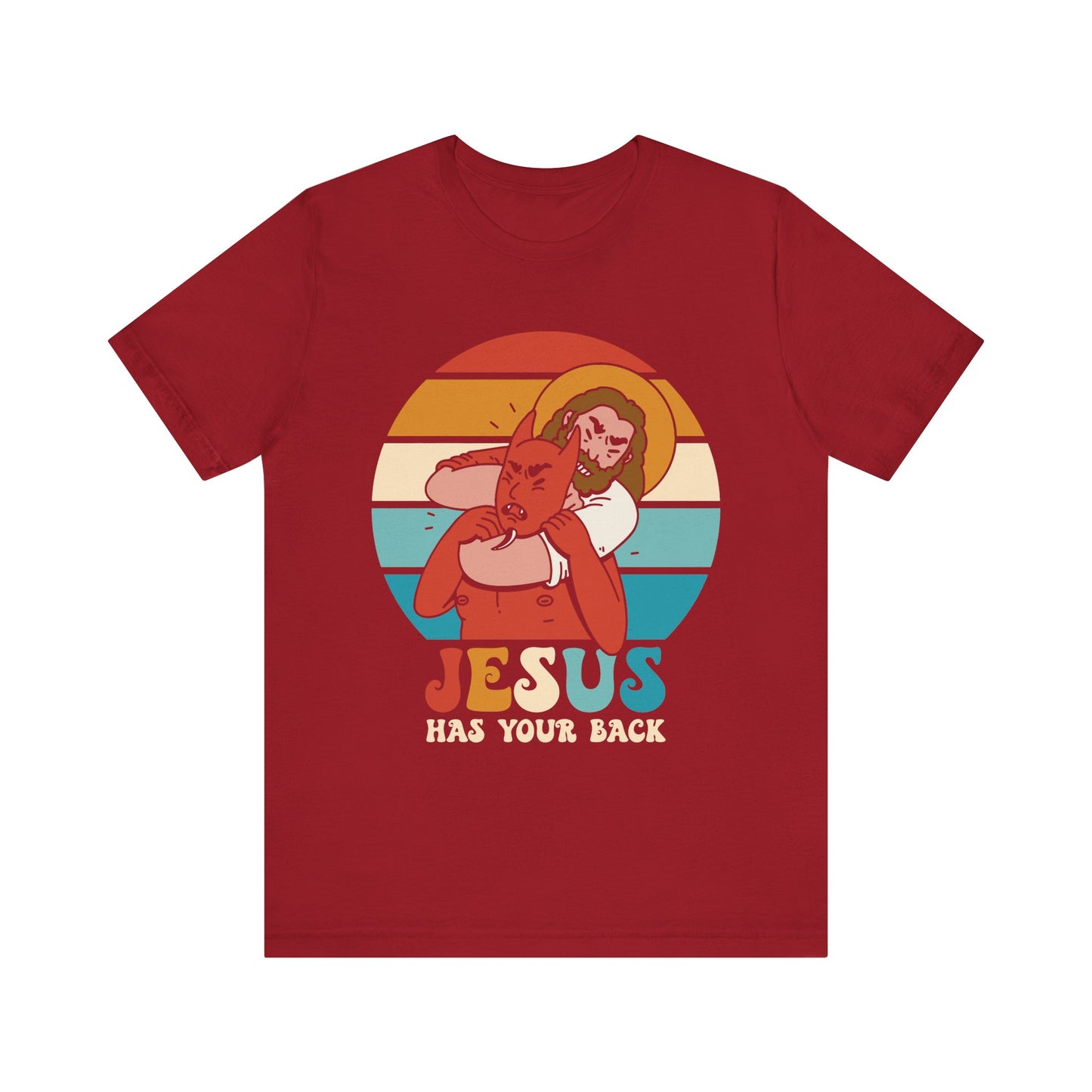 Hey Devil Jesus Has Your Back T-Shirt, Funny Christian Retro Halloween Tee