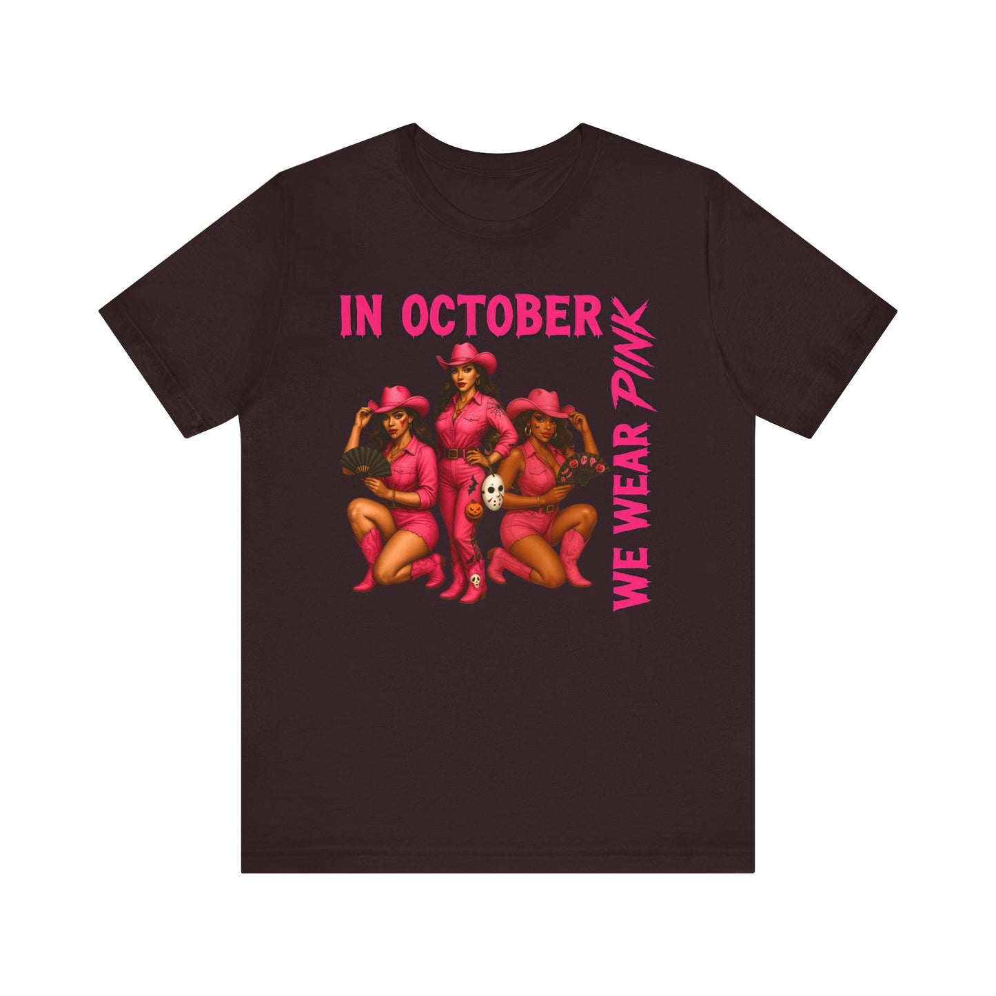 In October We Wear Pink Shirt – Western Cowgirl Breast Cancer Awareness Tee