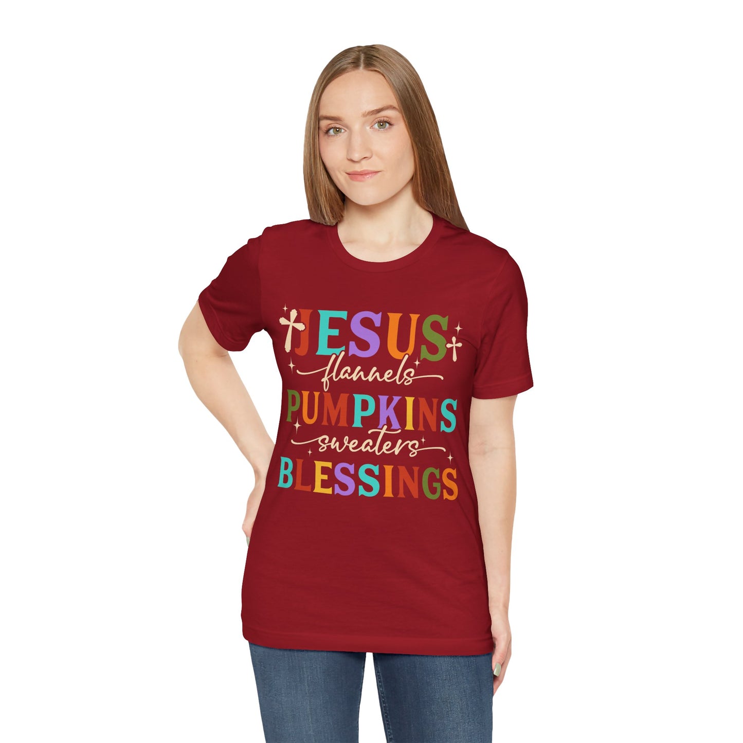 Jesus Flannels Pumpkins & Blessings Shirt – Christian Fall Thanksgiving Tee