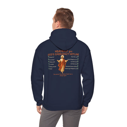 Heavenly 911 Hoodie – God’s Emergency Hotline Christian Bible Verse Pullover