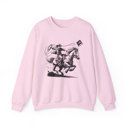 Retro Cowboy Riding Horse Sweatshirt – Christian Scripture Western Rodeo Pullover