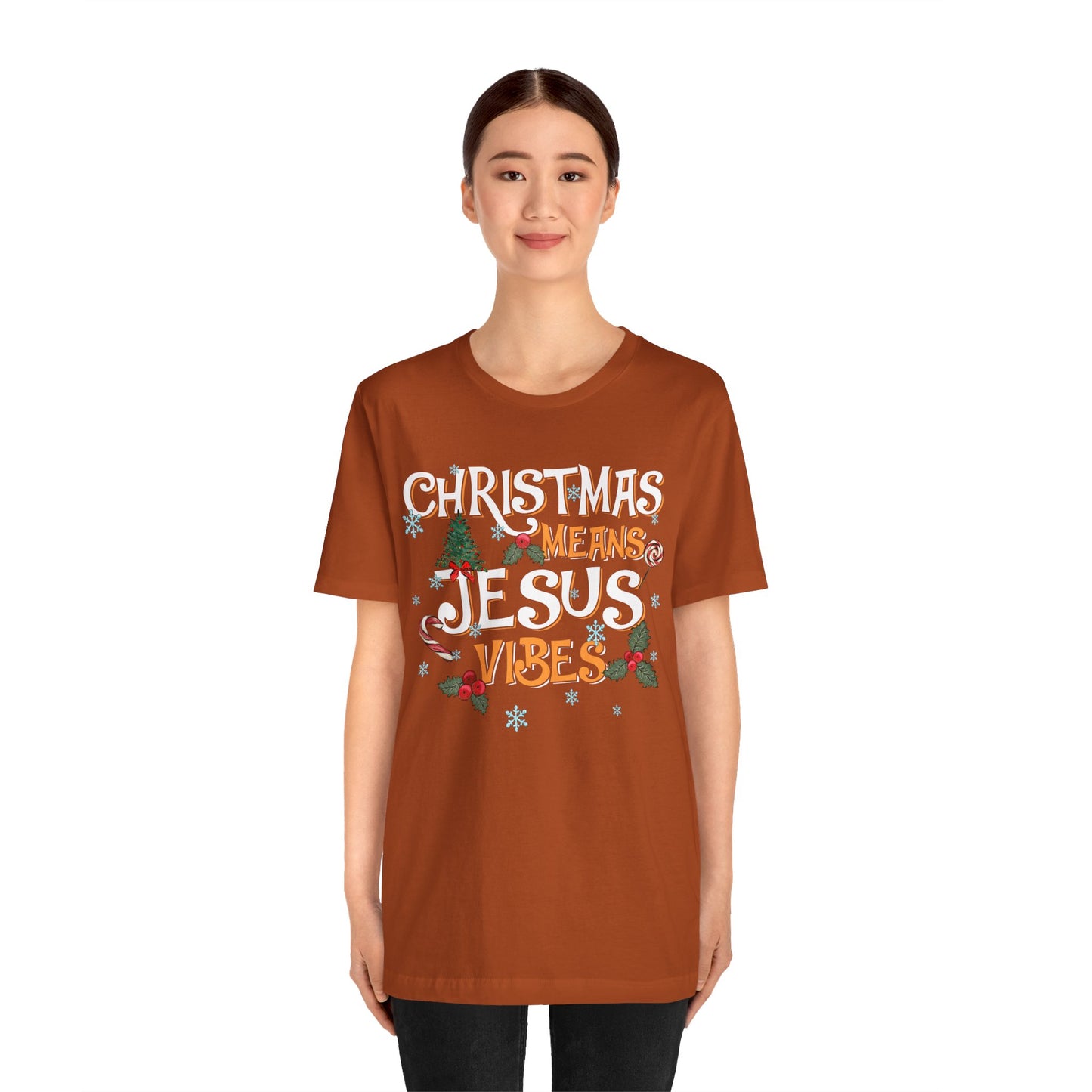 Christmas Means Jesus Vibes Shirt – Christian Faith Holiday Pajama Tee