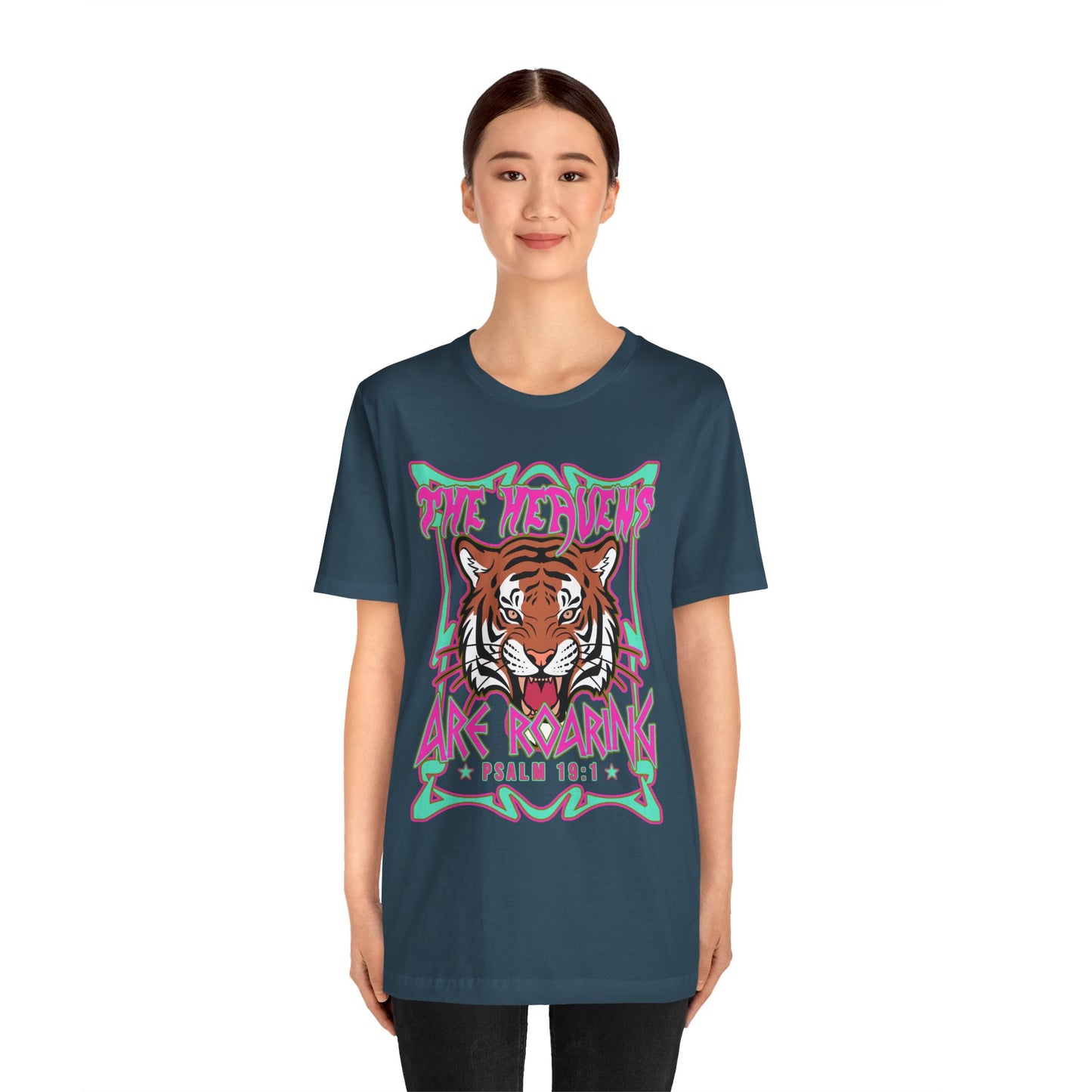 The Heavens Are Roaring Shirt – Psalm 19:1 Tiger Christian Faith Tee