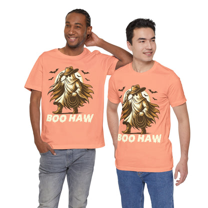 Boo Haw Shirt Ghost Cowboy Western Halloween Tee, Funny Rodeo Spirit Fall Outfit