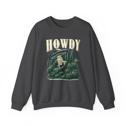 Howdy Cow Abduction Sweatshirt – Western UFO Rodeo Cactus Texas Pullover