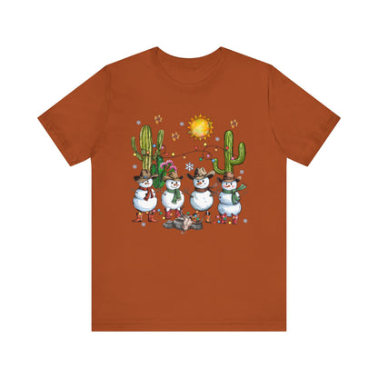 Snowman Cowboy Christmas Shirt – Western Howdy Holiday Tee for Kids & Boys
