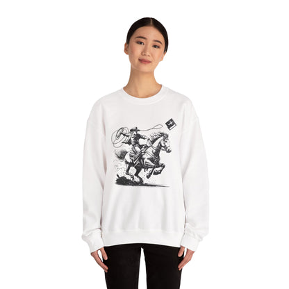 Retro Cowboy Riding Horse Sweatshirt – Christian Scripture Western Rodeo Pullover
