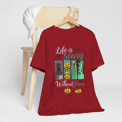 Life Is Scary Without Jesus Shirt – Christian Retro Halloween Faith Tee