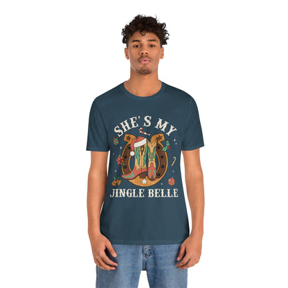 She’s My Jingle Bell Shirt – Cute Western Cowboy Cowgirl Matching Christmas Tee