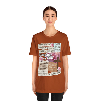 Daughter of God Shirt – Christian Floral Bible Verse Encouraging Faith Tee for Women