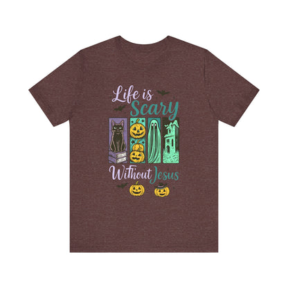 Life Is Scary Without Jesus Shirt – Christian Retro Halloween Faith Tee