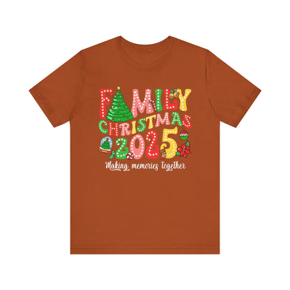 Family Christmas 2025 Shirt – Retro Groovy Xmas Lights Matching Holiday Tee