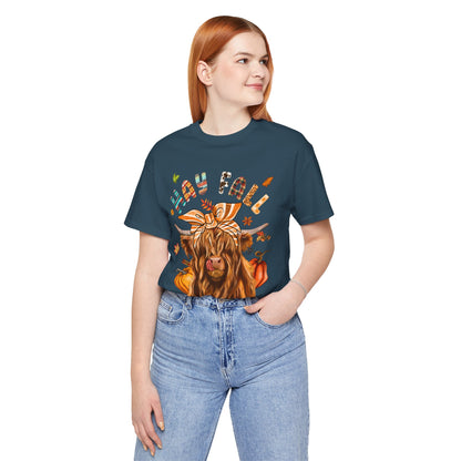 Hay Fall Highland Cow Shirt – Thankful Heifer Cute Farm Girl Thanksgiving Tee