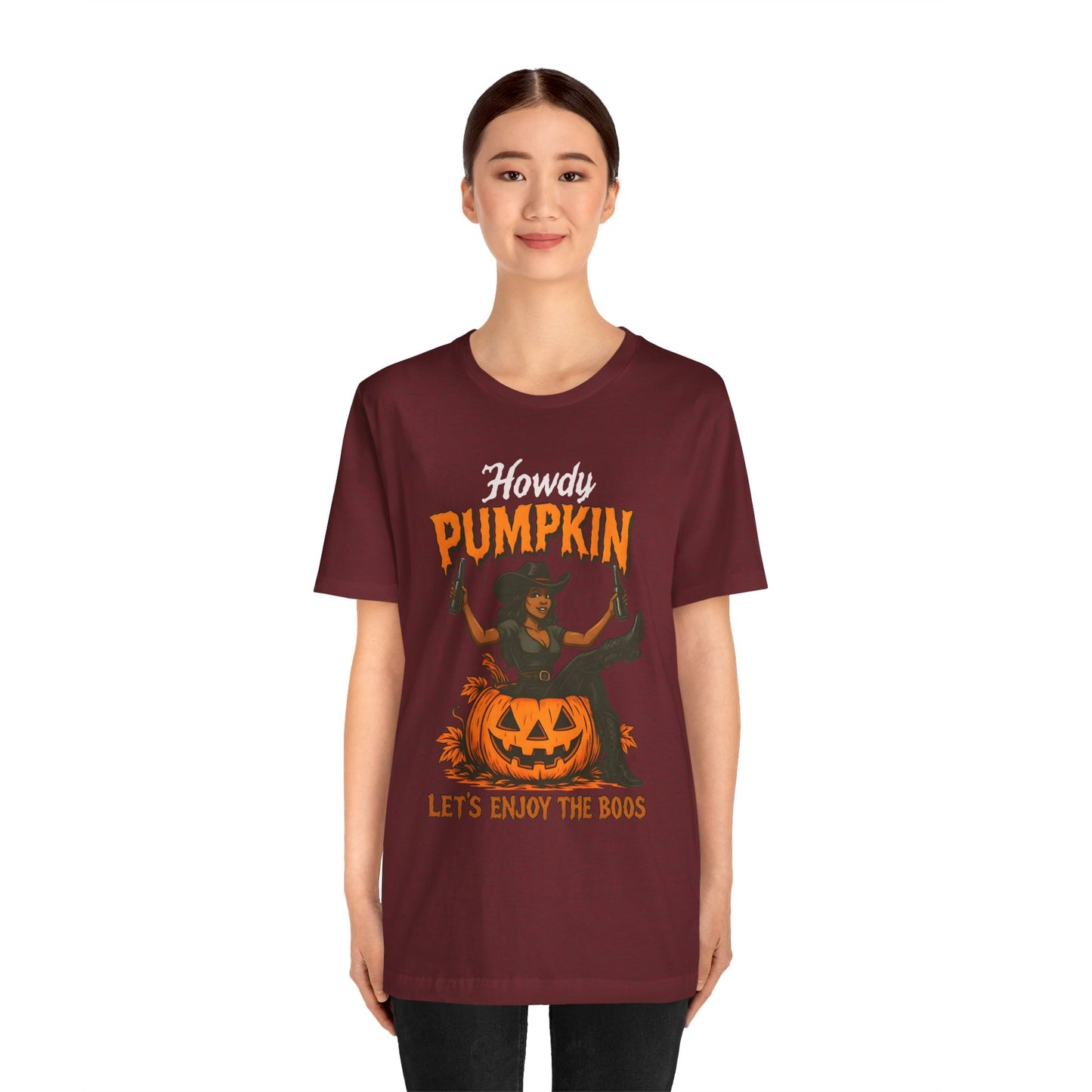 Howdy Pumpkin Shirt – Funny Black Cowgirl Western Halloween Tee