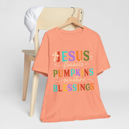 Jesus Flannels Pumpkins & Blessings Shirt – Christian Fall Thanksgiving Tee