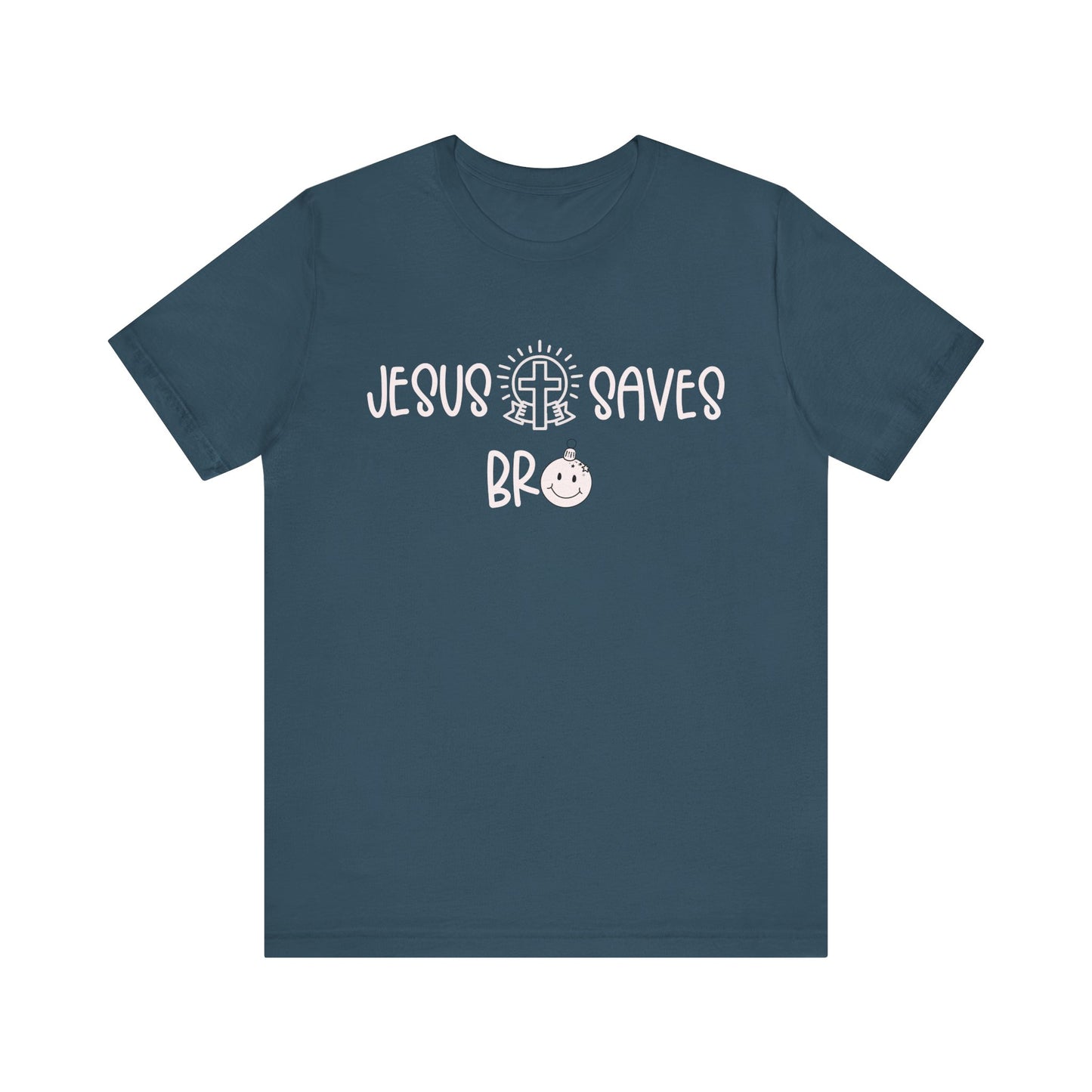 Jesus Saves Bro Shirt – Christian Cross Bold Faith Christmas Holiday Tee