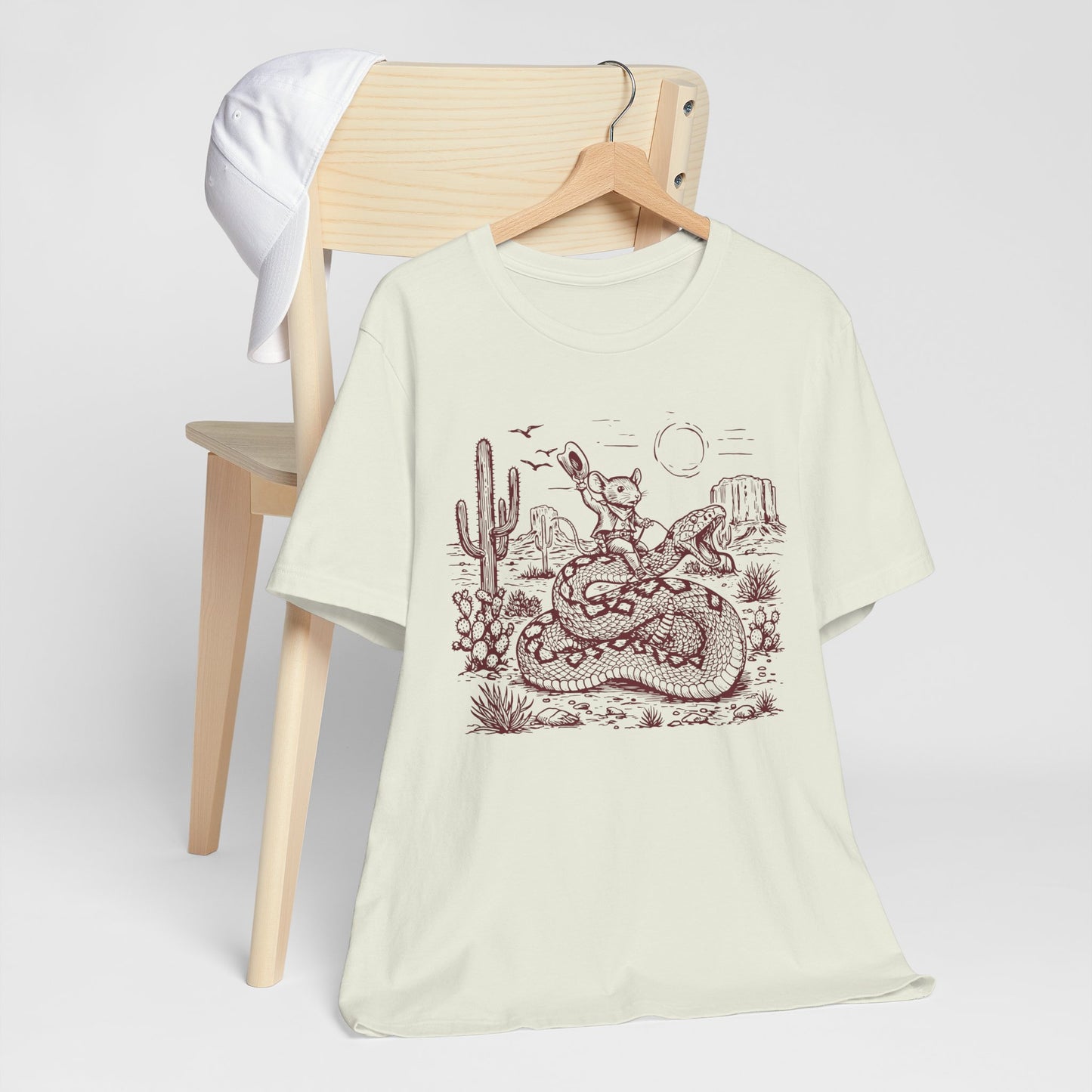 Cowboy Mouse Riding Rattlesnake Shirt – Funny Wild West Rodeo Tee