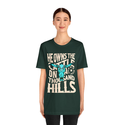 He Owns the Cattle on a Thousand Hills Shirt – Psalm 50:10 Western Christian Cowboy Tee