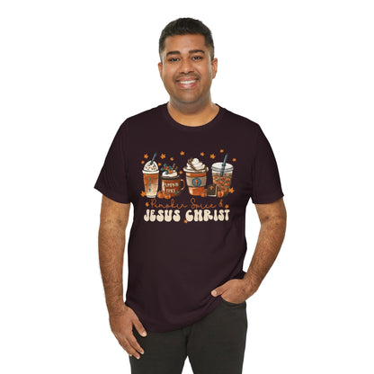 Coffee Pumpkin Spice & Jesus Christ Shirt – Christian Fall Latte Thanksgiving Tee