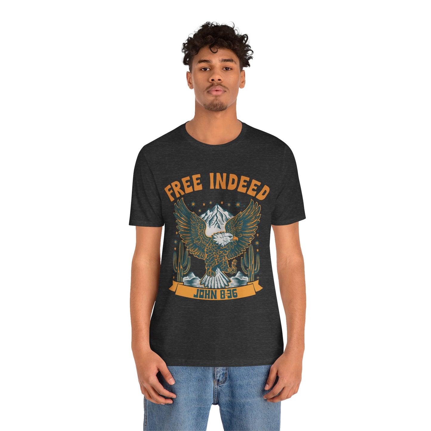 Free Indeed Shirt – Vintage John 8:36 Christian Eagle Bible Prayer Tee