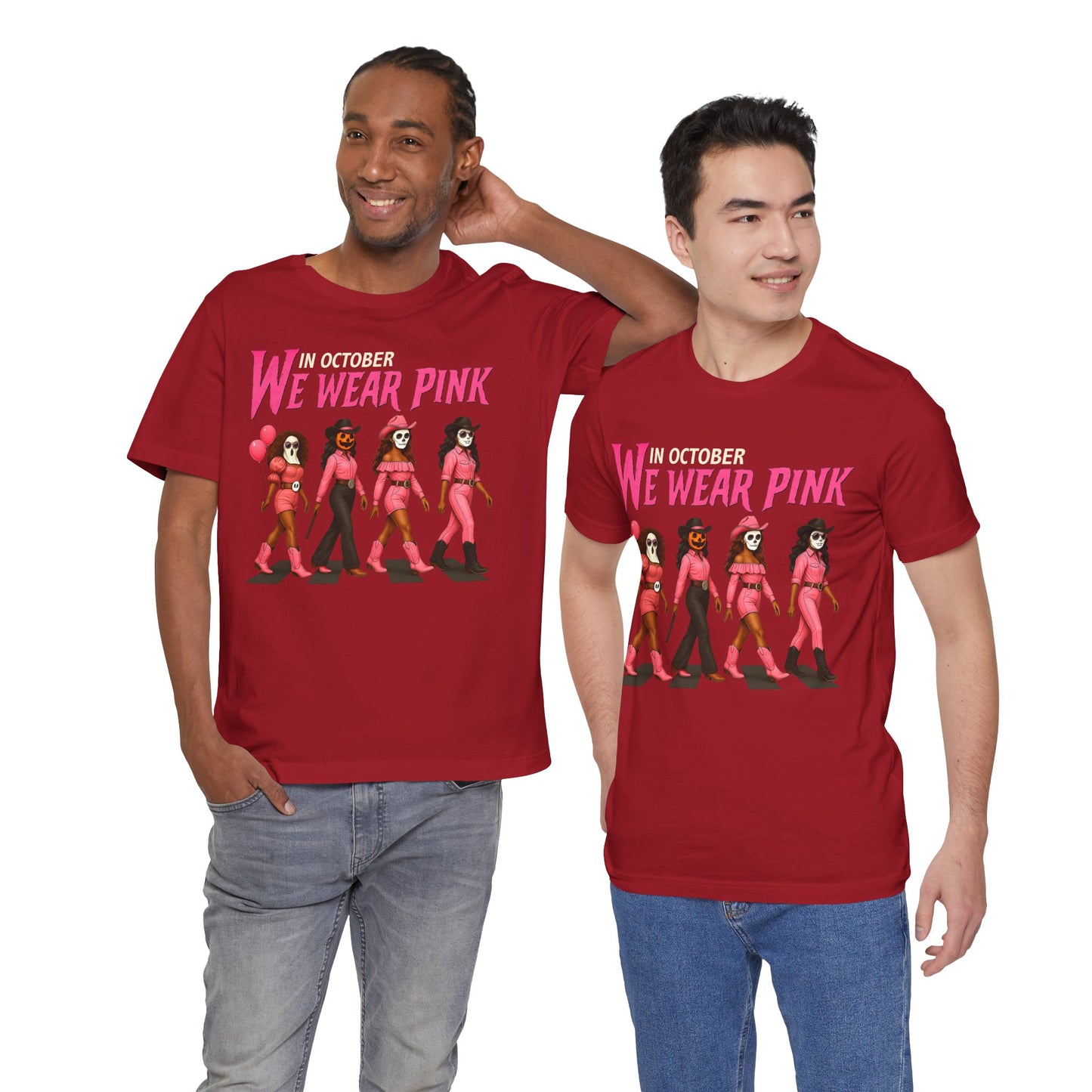 In October We Wear Pink Shirt – Spooky Cowgirl Western Halloween Tee