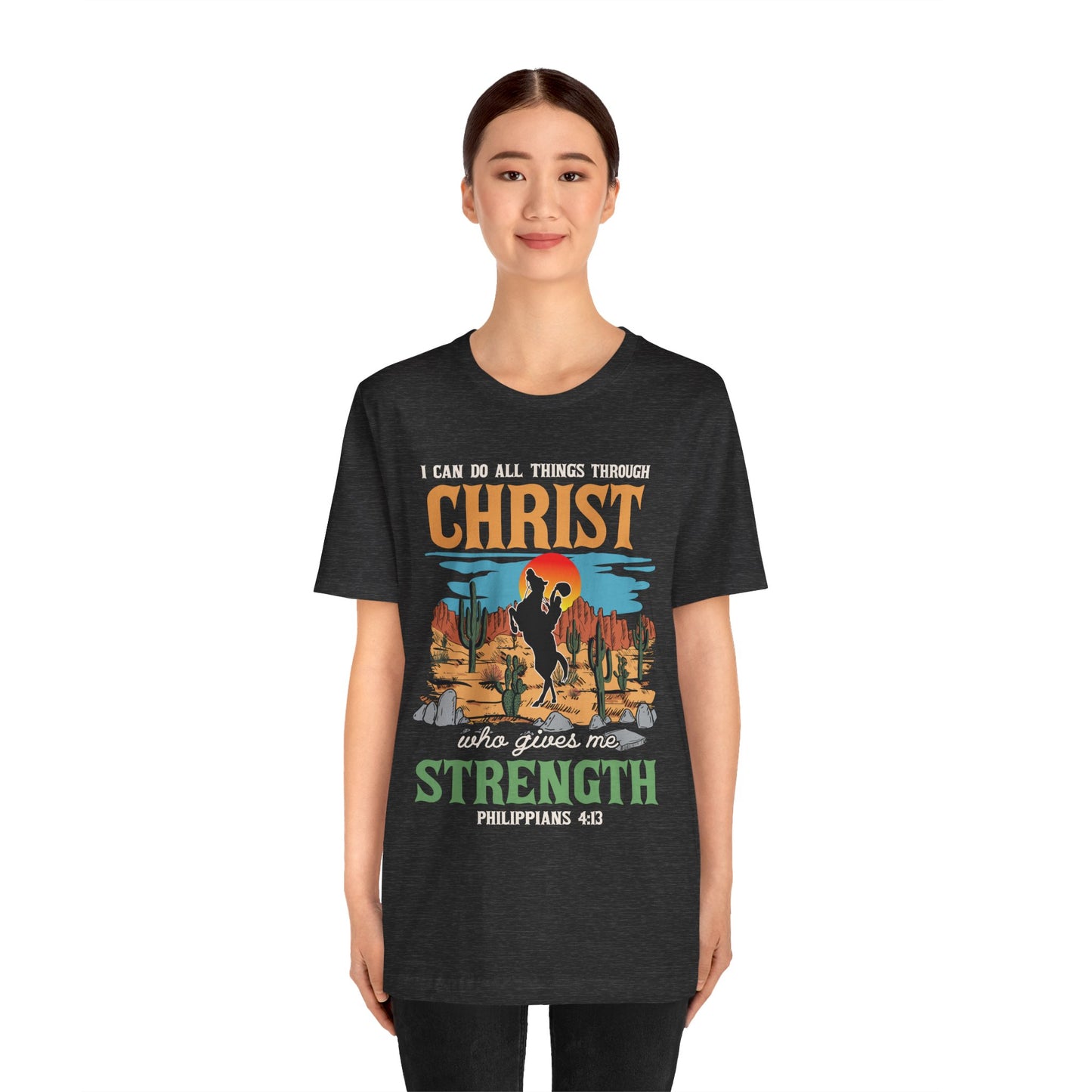 I Can Do All Things Through Christ Shirt – Western Rodeo Christian Tee