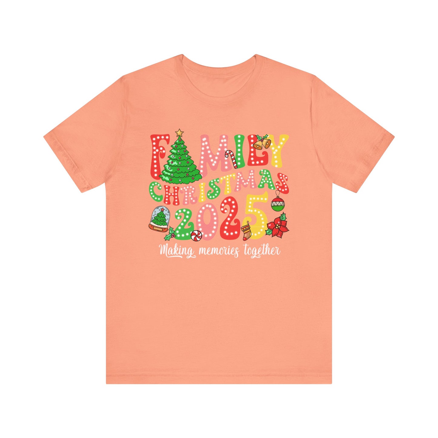 Family Christmas 2025 Shirt – Retro Groovy Xmas Lights Matching Holiday Tee