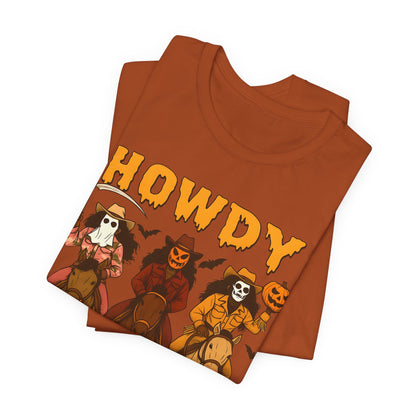 Howdy Halloween Shirt – Spooky Western Skeleton Cowboy Riders Tee, Funny Rodeo Fall Outfit