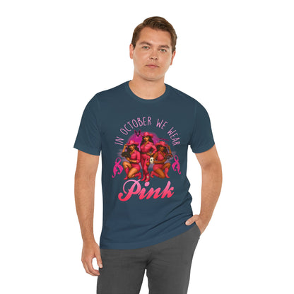 In October We Wear Pink Shirt – Western Cowgirl Breast Cancer Awareness Tee