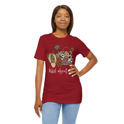 Wild About Fall Shirt – Pumpkin Leopard Plaid Autumn Thanksgiving Tee