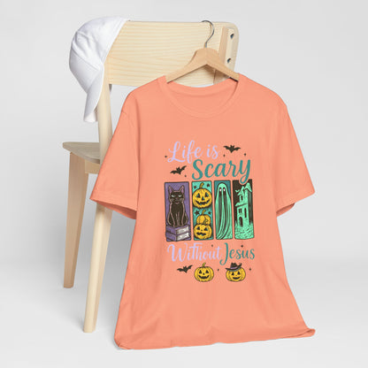 Life Is Scary Without Jesus Shirt – Christian Retro Halloween Faith Tee