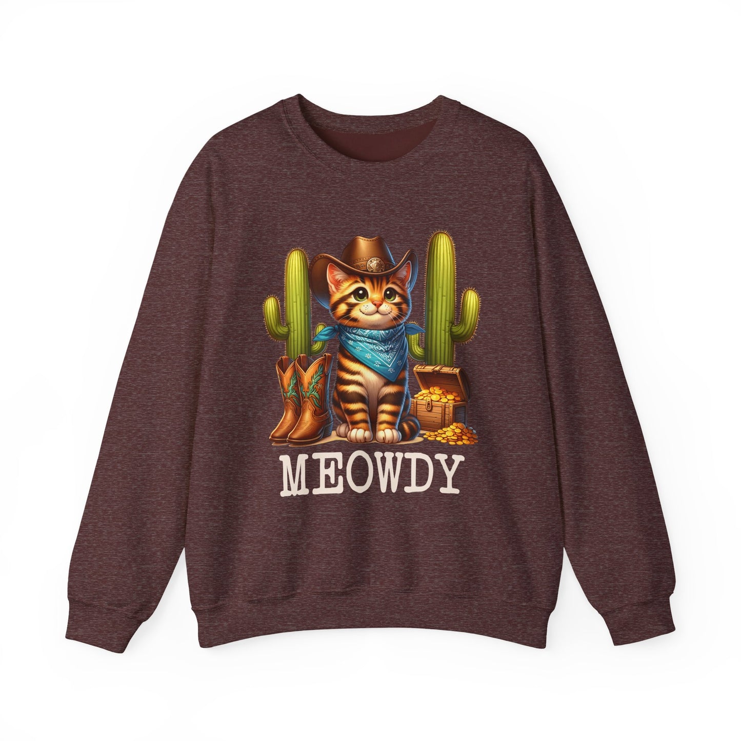 Meowdy Cowboy Cat Sweatshirt – Western Howdy Southern Country Cactus Pullover