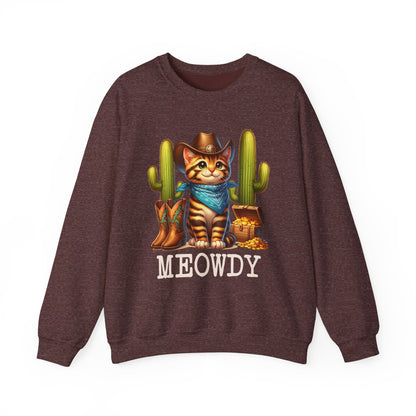 Meowdy Cowboy Cat Sweatshirt – Western Howdy Southern Country Cactus Pullover