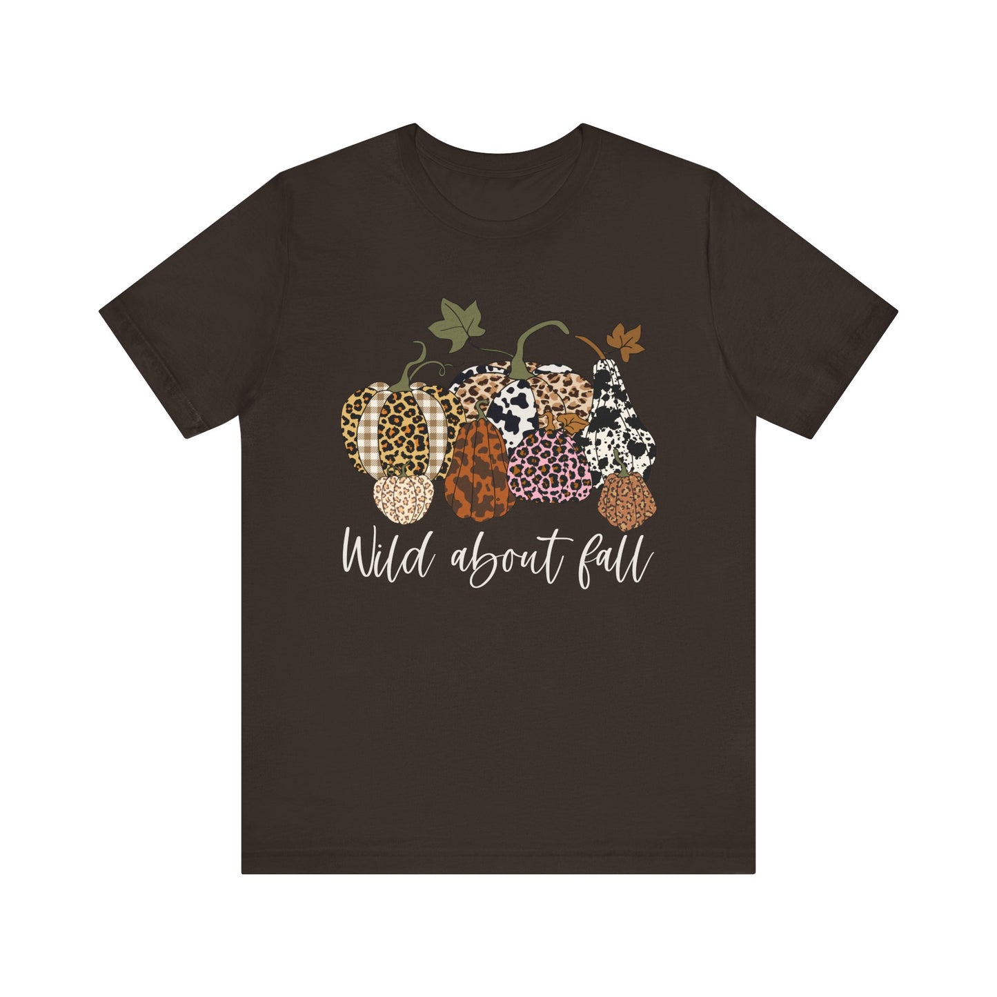 Wild About Fall Shirt – Pumpkin Leopard Plaid Autumn Thanksgiving Tee