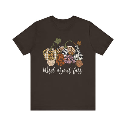Wild About Fall Shirt – Pumpkin Leopard Plaid Autumn Thanksgiving Tee