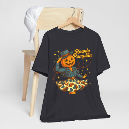 Howdy Pumpkin Shirt Cute Cowgirl Halloween Tee Western Fall Outfit for Women