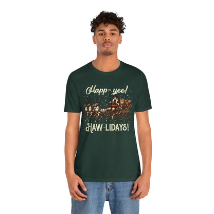 Happy Yeehaw Holidays Shirt – Funny Western Howdy Santa Christmas Tee
