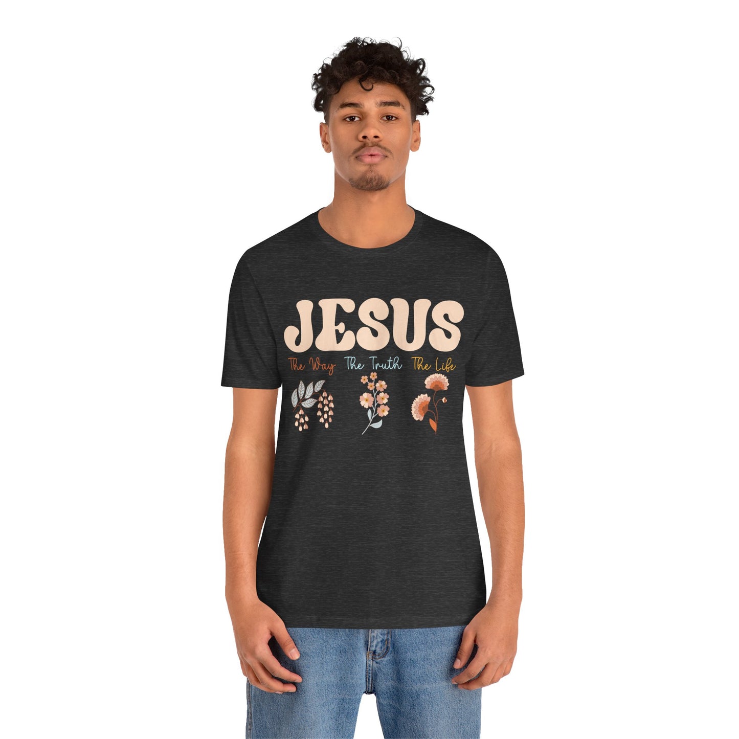 Jesus The Way The Truth The Life Shirt – Groovy Floral John 14:6 Christian Tee