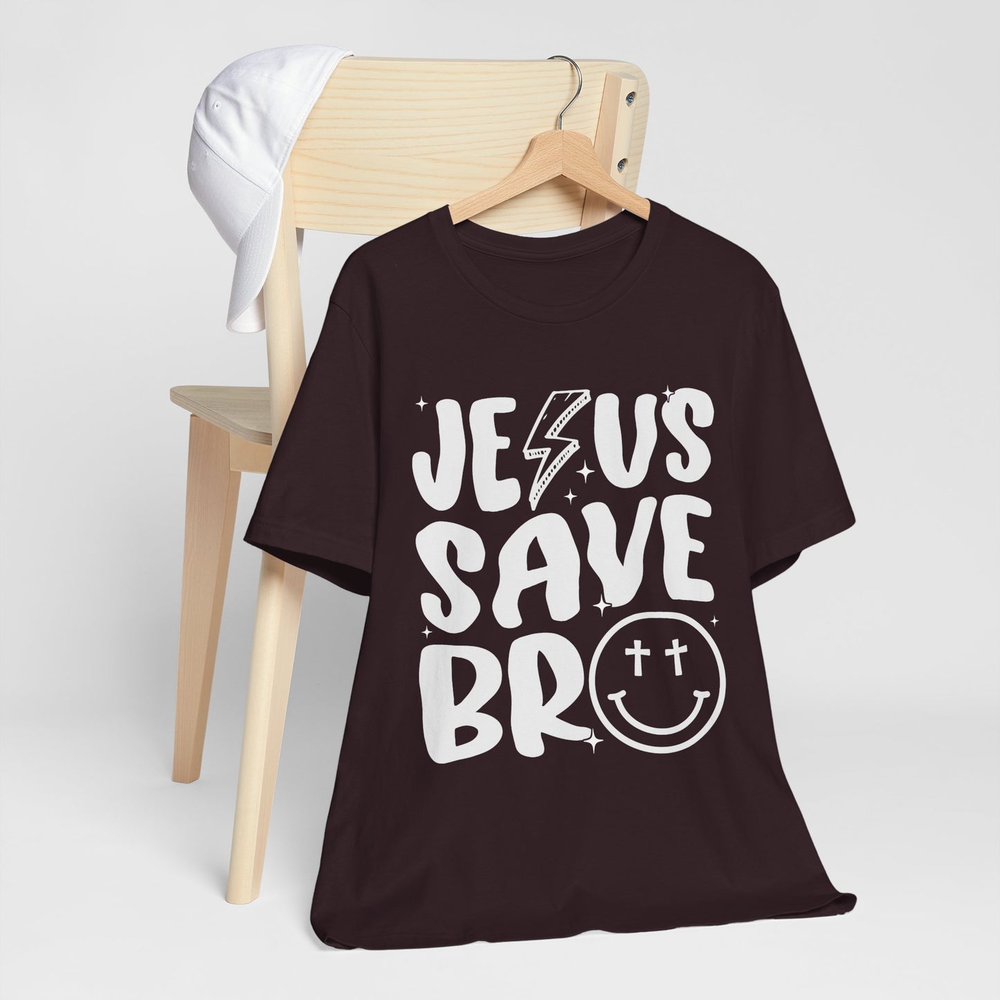 Jesus Saves Bro Shirt – Funny Retro Christian Cross Christmas Faith Tee