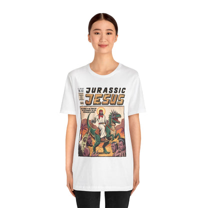 Jurassic Jesus Shirt – Dino-Riding Savior Comic Book Christian Tee