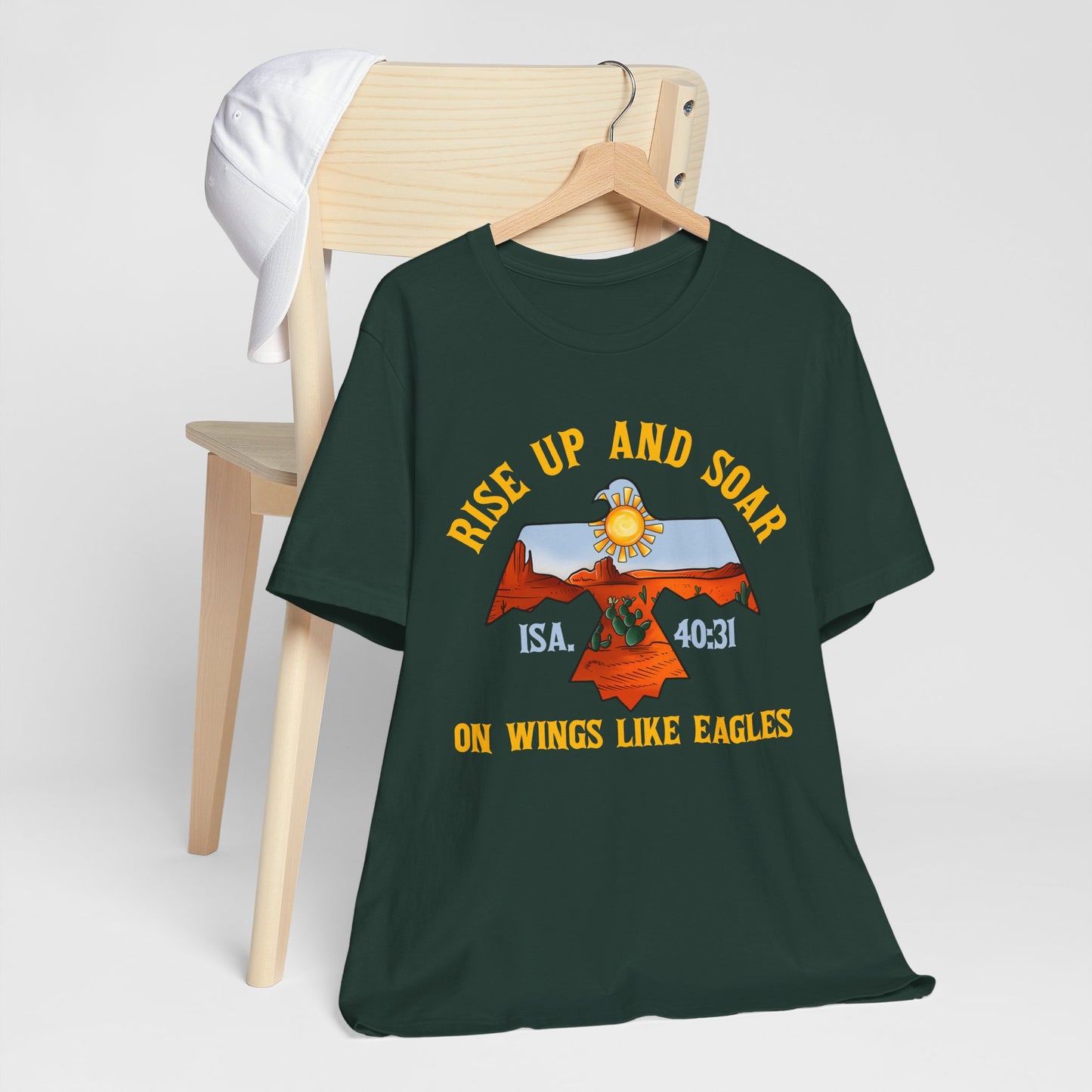 Rise Up and Soar on Eagles Wings Shirt – Isaiah 40:31 Christian Faith Graphic Tee