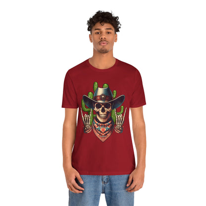 Skeleton Cowboy Howdy Shirt – Rock Hand Skull Western Rodeo Texas Tee